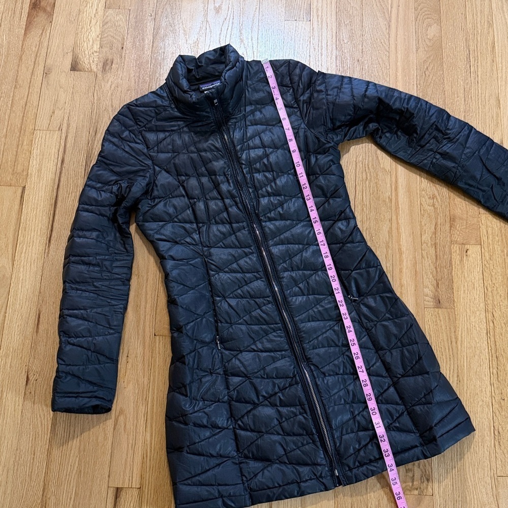 Patagonia Black Duckdown Longline Coat Sz S - Picture 6 of 11
